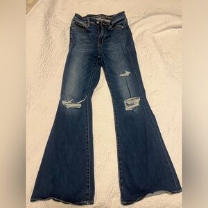 american eagle super high rise flares